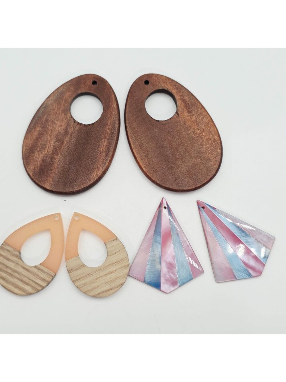 Assorted Earring Pendant Charms In Wood Acrylic & Resin Jewelry Making Tear Drop